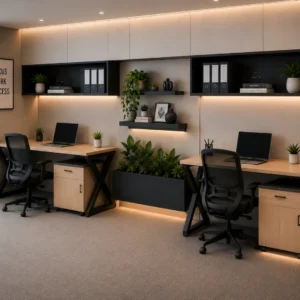 Durable Amelia Single Person Workstation with drawer units for efficient workspace organization.