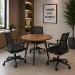 Freedom Round Meeting Table with modern design for collaborative office discussions.