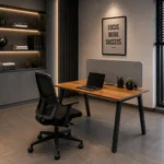 Freedom Single Person Linear Workstation without drawers for modern office productivity.
