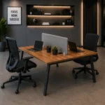 Freedom Two Persons Linear Workstation without drawers for collaborative office productivity.