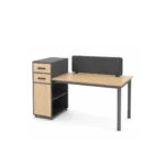 Built-in filing drawers attached to the Prive Single Person Linear Workstation with Storage Unit