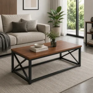 Stylish X-Box Center Table featuring a premium finish for contemporary office interiors.