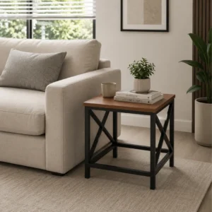 Elegant X-Box Side Table ideal for waiting areas, executive offices, and lounge spaces.