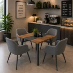 Freedom Series 4 Person Café Table with modern design for collaborative spaces.
