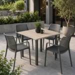 Prive Series 4 Person Café Table with modern design for collaborative spaces.