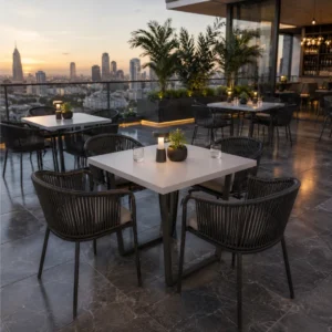 Smeda Series 4 Person Café Table with modern design for collaborative spaces.