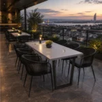 Stylish Smeda Series 6 Person Café Table designed for cafés, offices, and collaborative spaces.