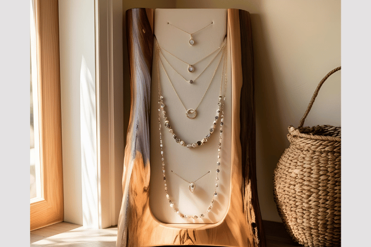 Live-Edge Wooden Jewelry Stand