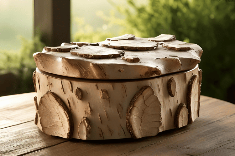 Natural Bark-Inspired Jewelry Box