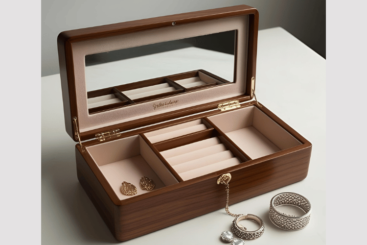 Travel-Friendly Wooden Jewelry Case