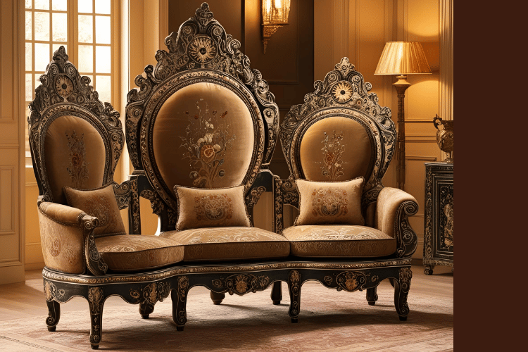 Antique Finish Chinioti Jharokha Sofa Set