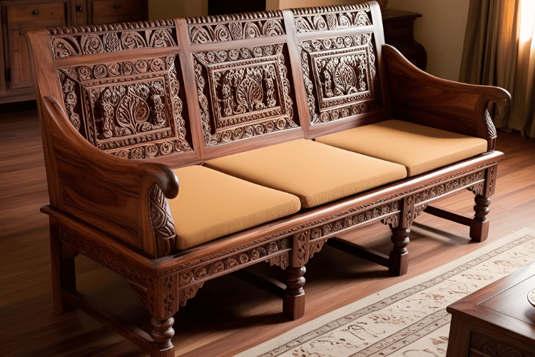 Handcrafted Sheesham Wood Chinioti Sofa Set