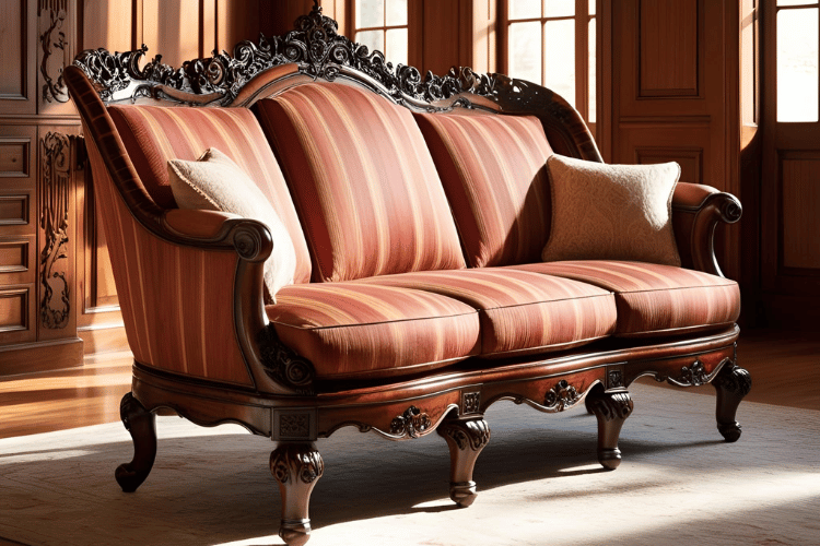 Mahogany Wood Chinioti Sofa with Carvings