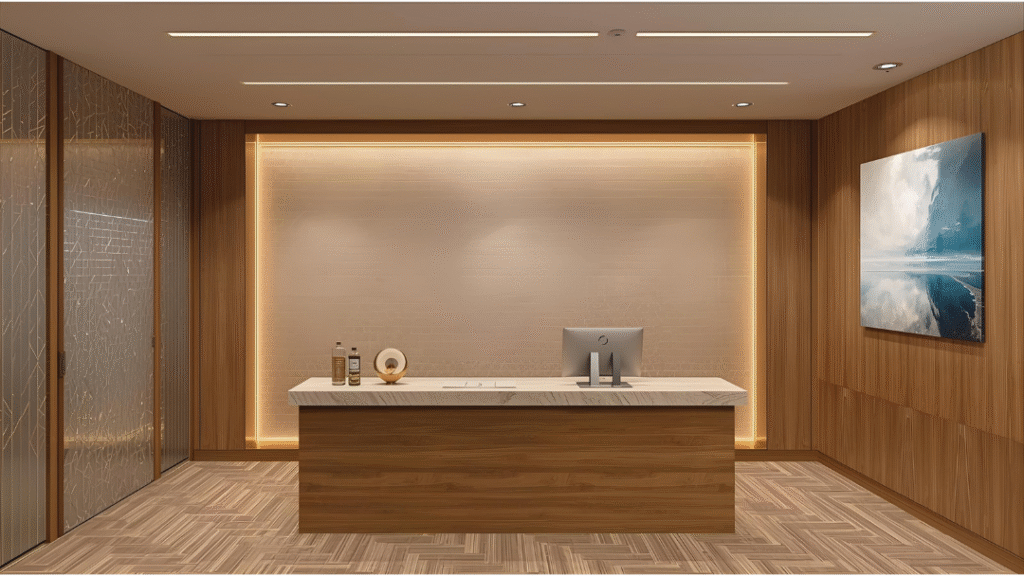 Mini Office Reception Table Design