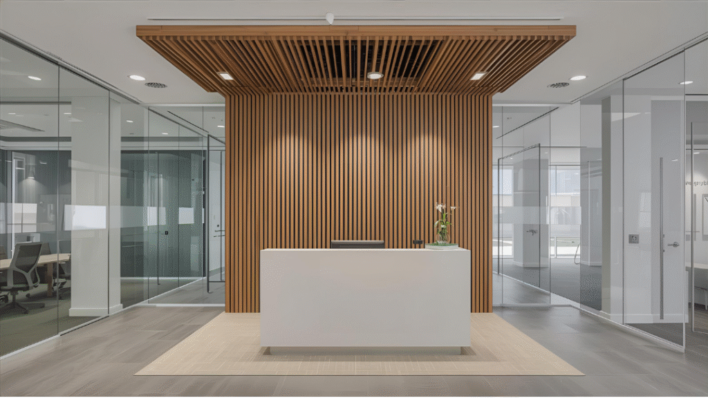 Modern Small Office Reception Design