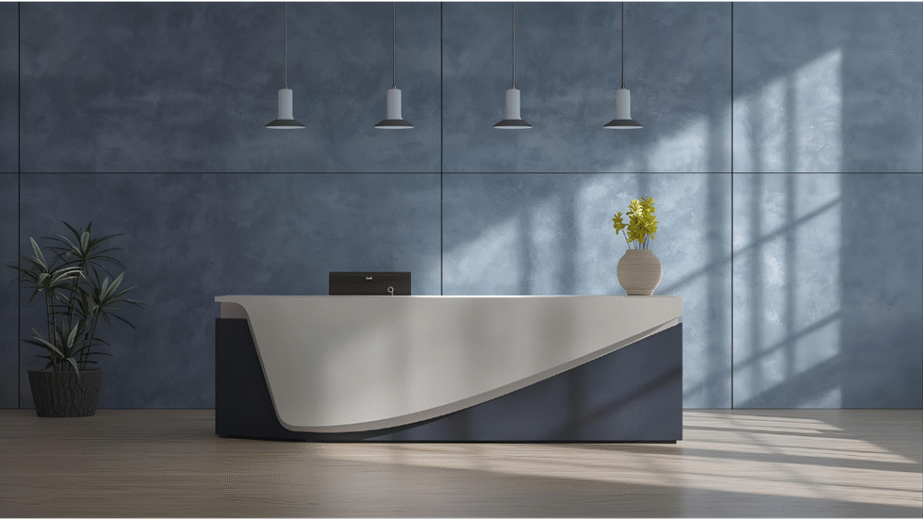 Reception Table Design for Workspace