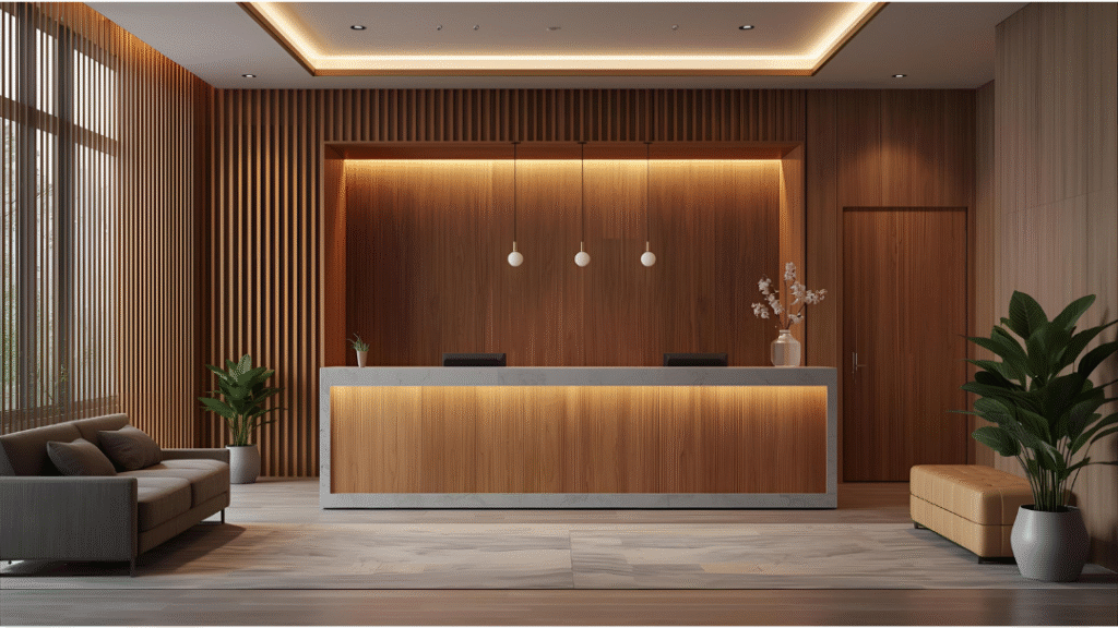 Small Office Reception Counter Design