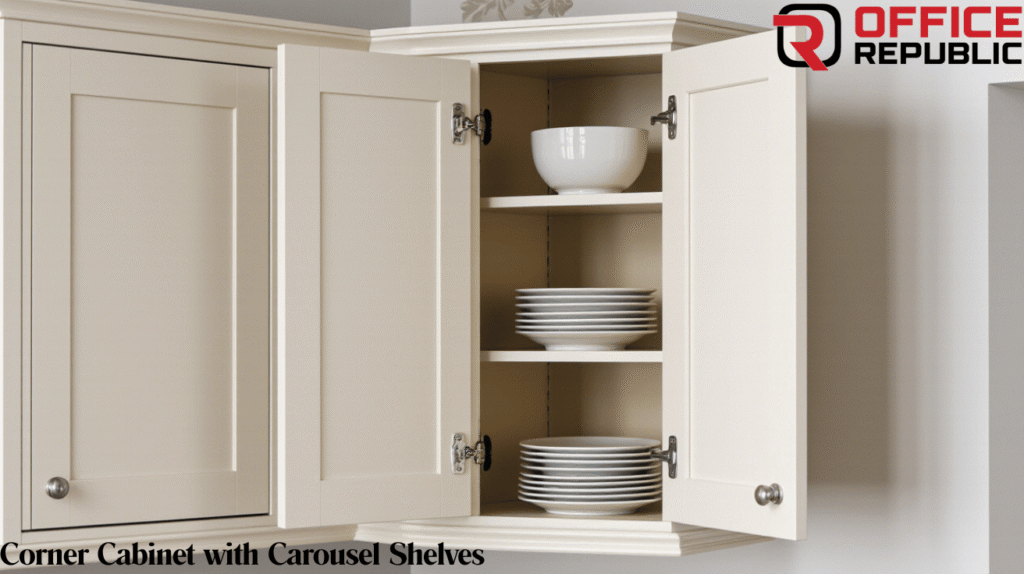 Corner Cabinet with Carousel Shelves