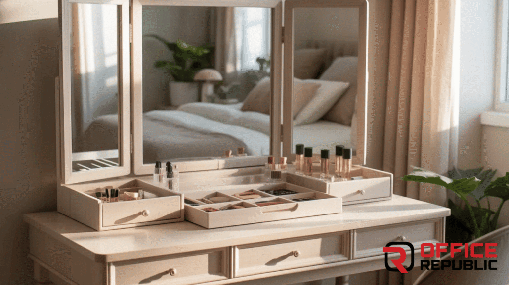Folding Mirror Dressing Table