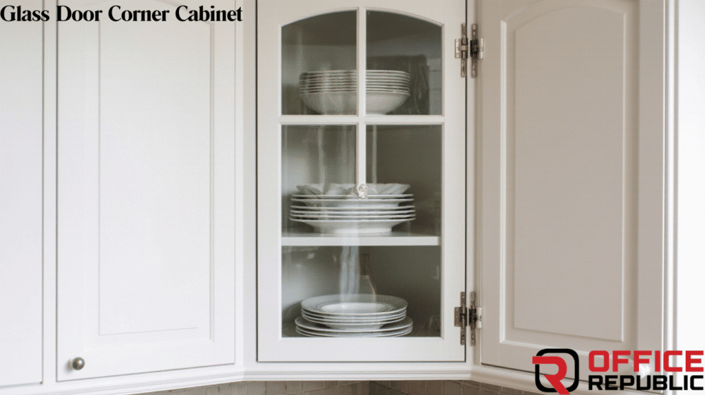 Glass Door Corner Cabinet
