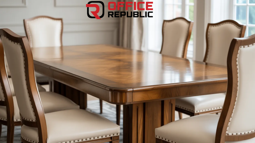 Luxury Dining Table with Upholstered Chairs