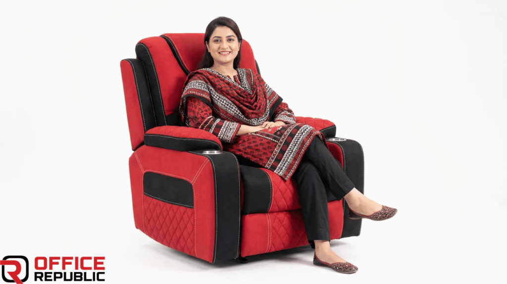 Adjustable Armrest Fabric Chair