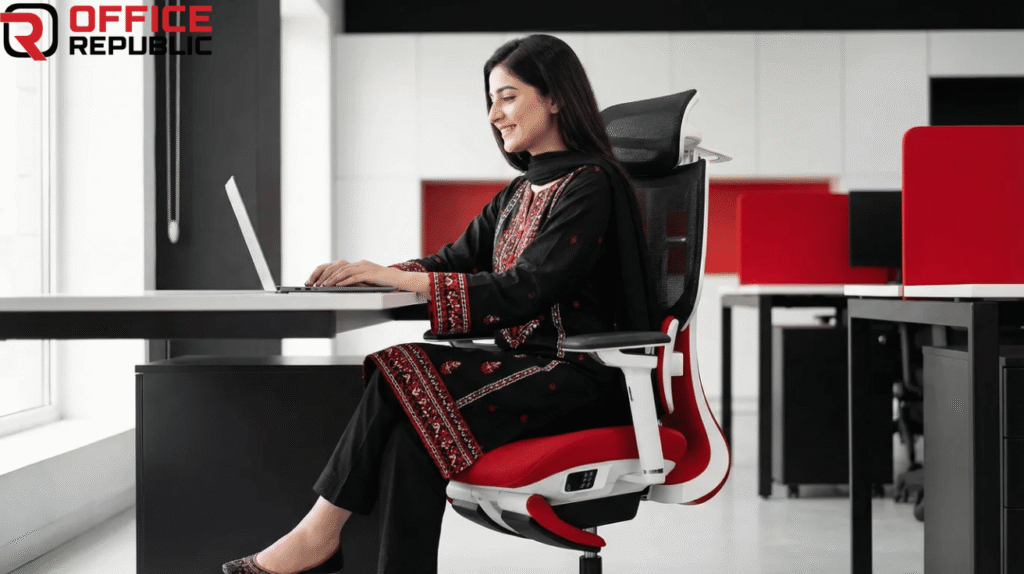 Mesh Back + Fabric Seat Chair