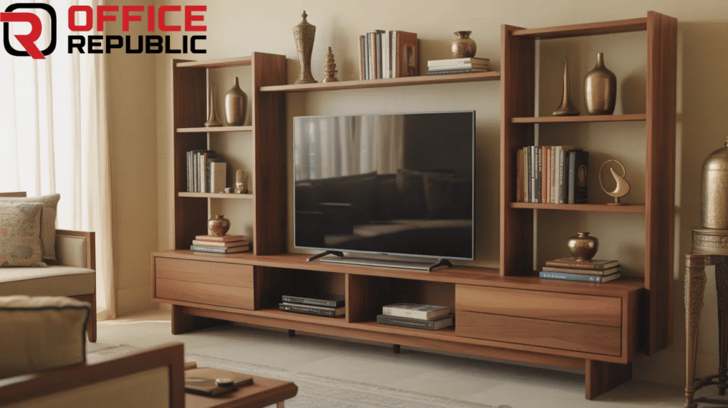 TV Console with Bookshelves