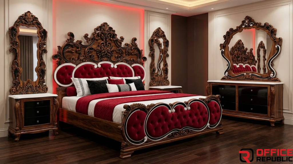  Premium Sheesham Chinioti Bedroom Set