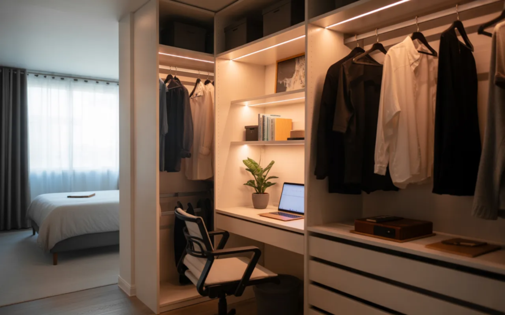 Closet Office Setup (Wardrobe Office)