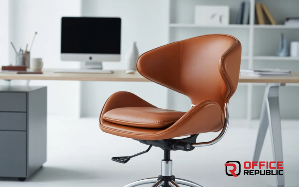 Leather Saddle Support Chair