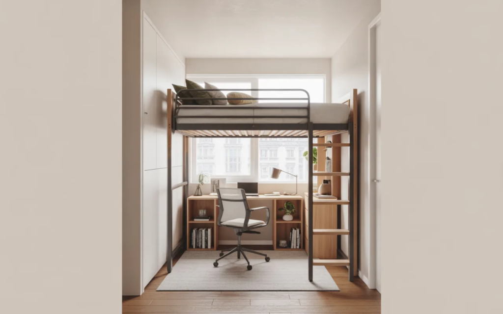 Loft Bed Office Layout