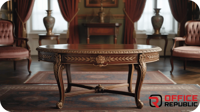 Antique Brass Edge Victorian Table