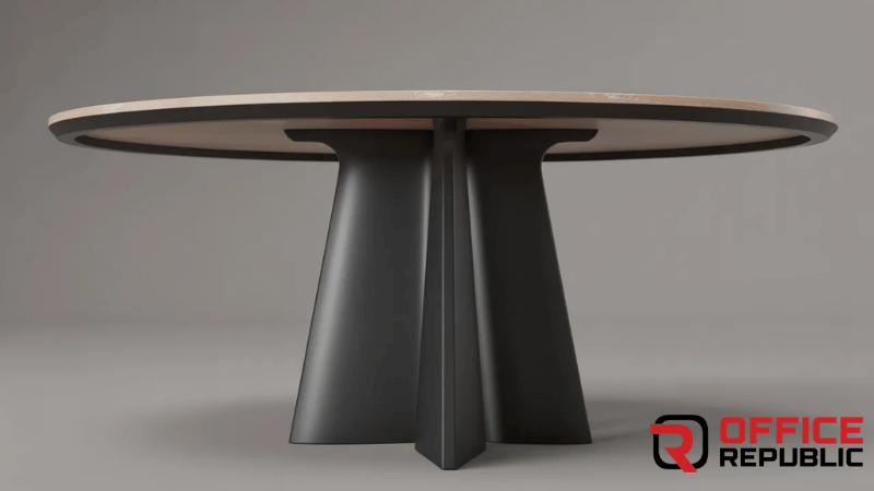 AxisFlow Circular Base Material_ Black powder-coated steel