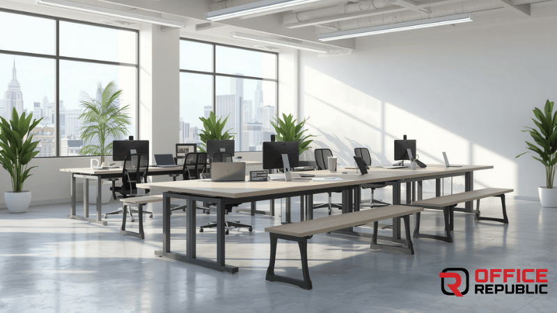 Bench Style Workspace Table