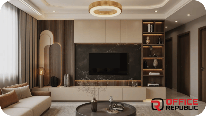 Black Gloss PVC TV Wall Panels
