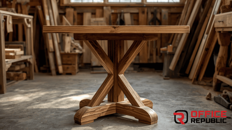 Cross Leg Wooden Pedestal
