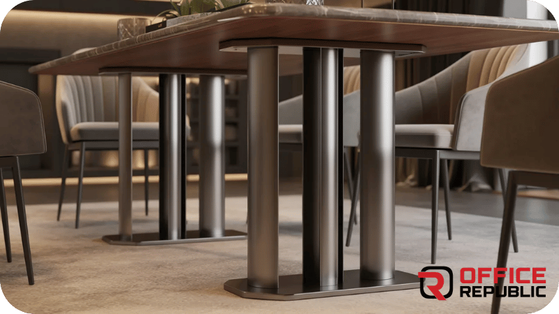 Double Column Metal Dining Base