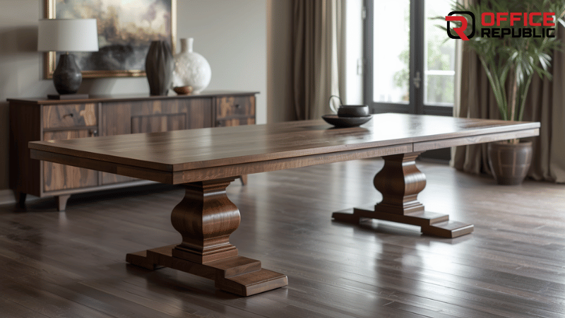Double Pedestal Long Table
