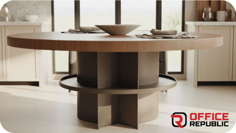 Drum Shape Wooden Base