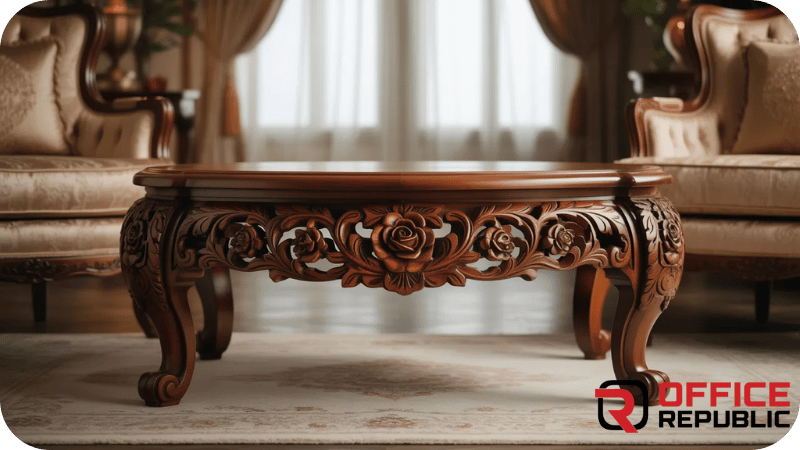 Floral Hand-Carved Centre Table