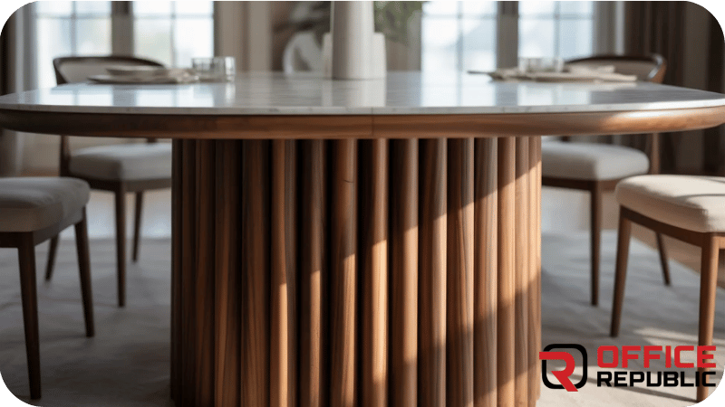 Fluted Wooden Dining Base