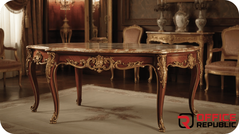 French Victorian Curved Table