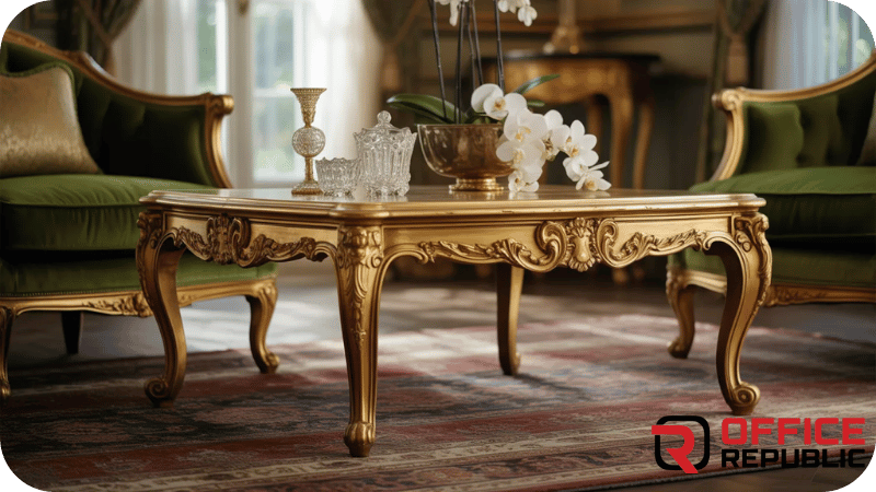 Gold Leaf Antique Table
