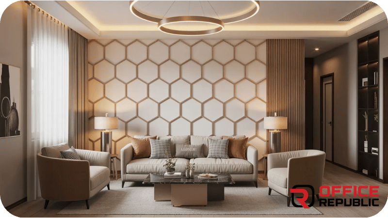 Hexagon Pattern PVC Wall Design