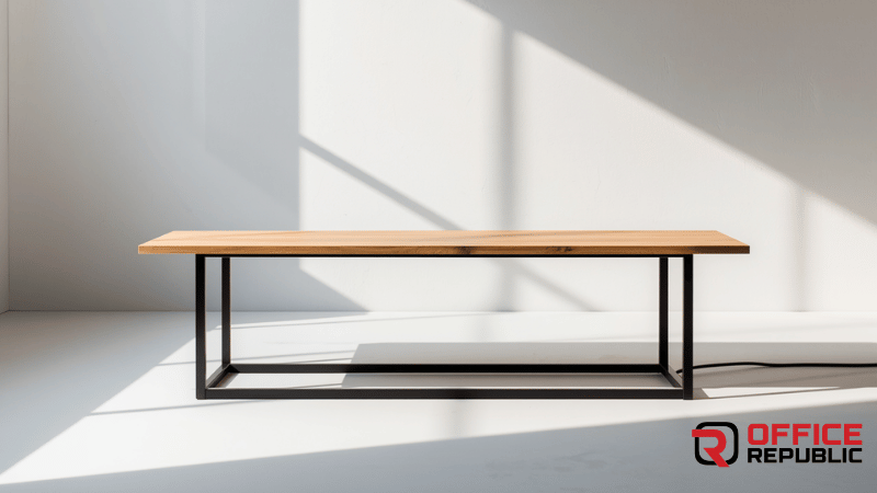 Industrial Metal Frame Wooden Table