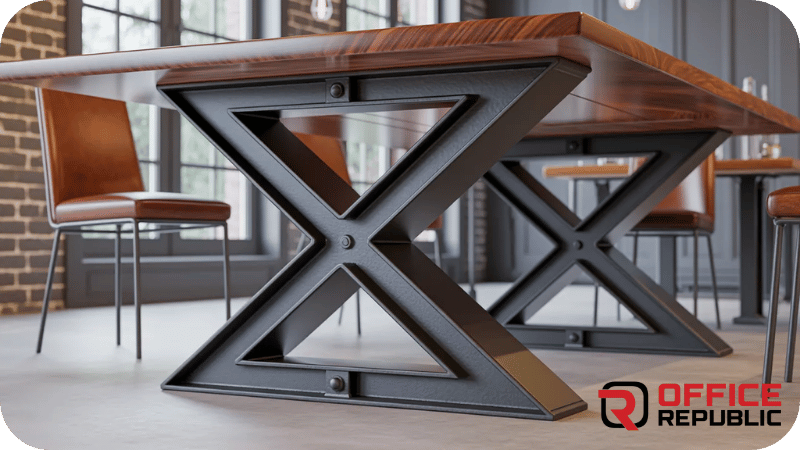 Industrial X Frame Metal Base