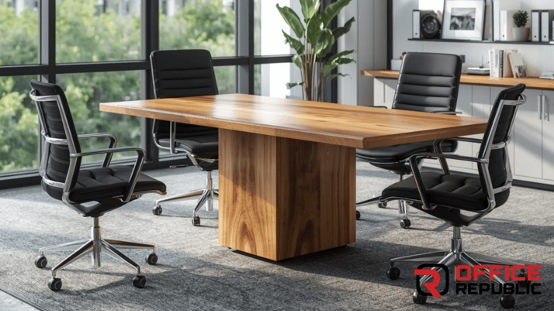 Live Edge Wooden Pedestal Table