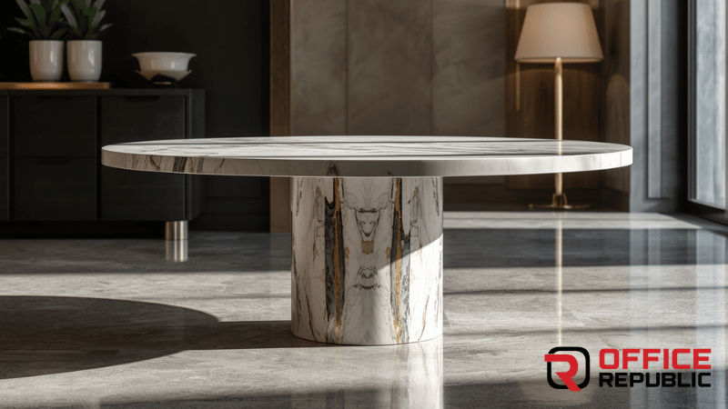 Marble & Metal Pedestal Base