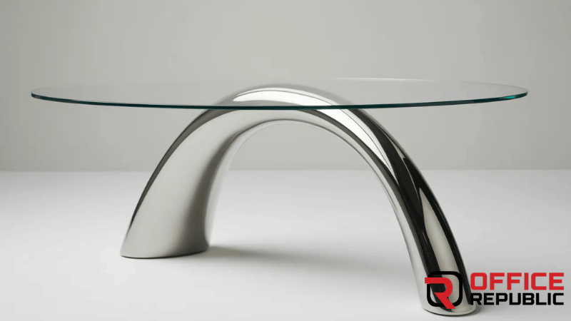 MoonArc Glass Table Base Material_ Stainless steel